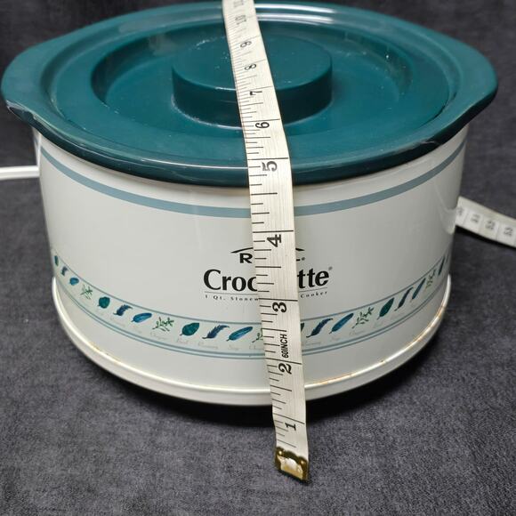 Vintage Rival Crock-ette 1 Qt. Stoneware Slow Cooker Crock Pot & Lid SCR100 - Picture 12 of 13